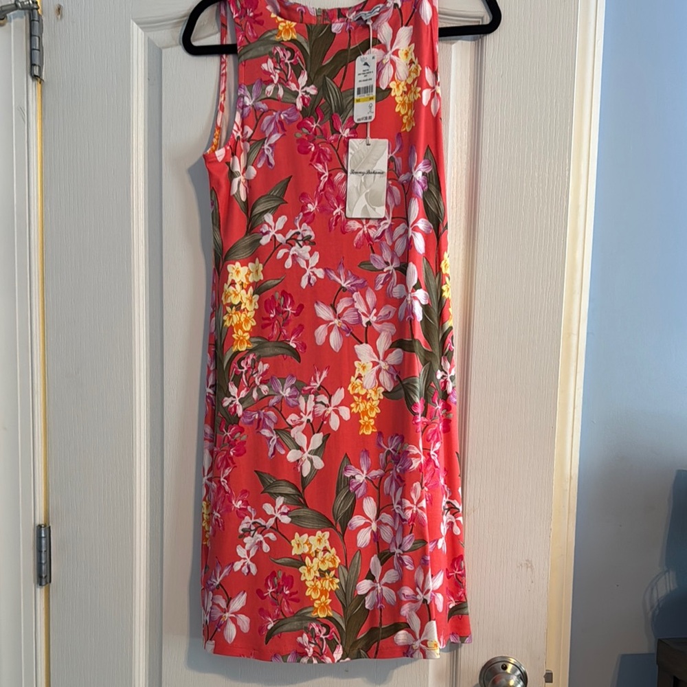 Floral Sleeveless Dress - Pink and Green